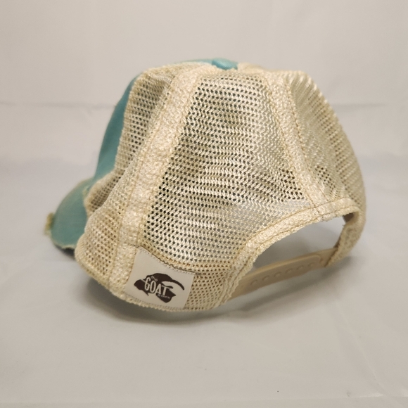 Like New The Goat Stock Ball cap Sky Blue Lake Mode Distressed Headmost Mesh Hat - Picture 4 of 12